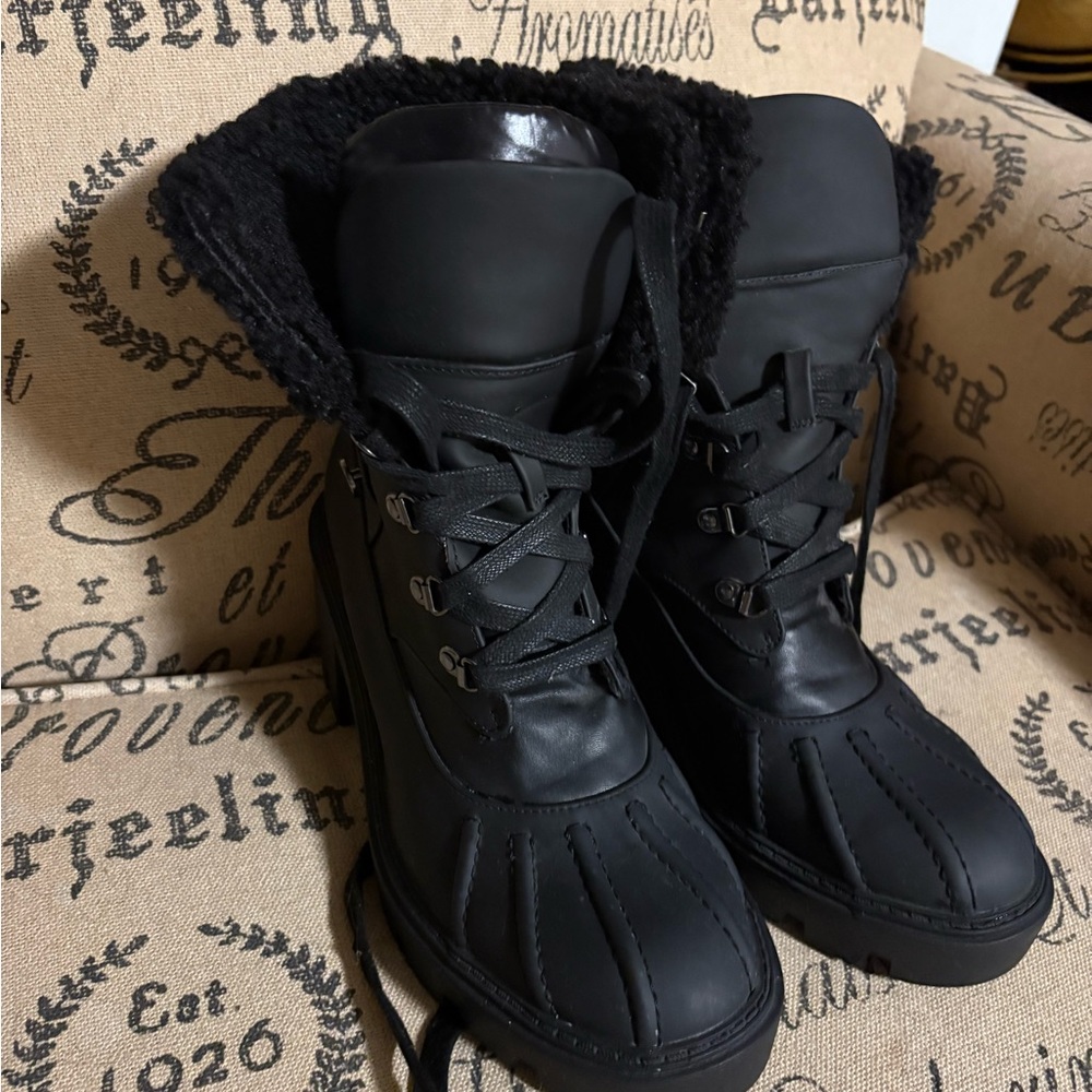 Steve Madden Black Winter & Rain Boots